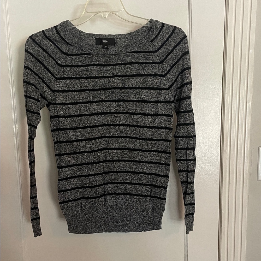 Mossimo Supply Co. Gray and Black Striped Sweater